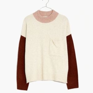 Madewell Colorblock Sweater with Pocket, Size Small